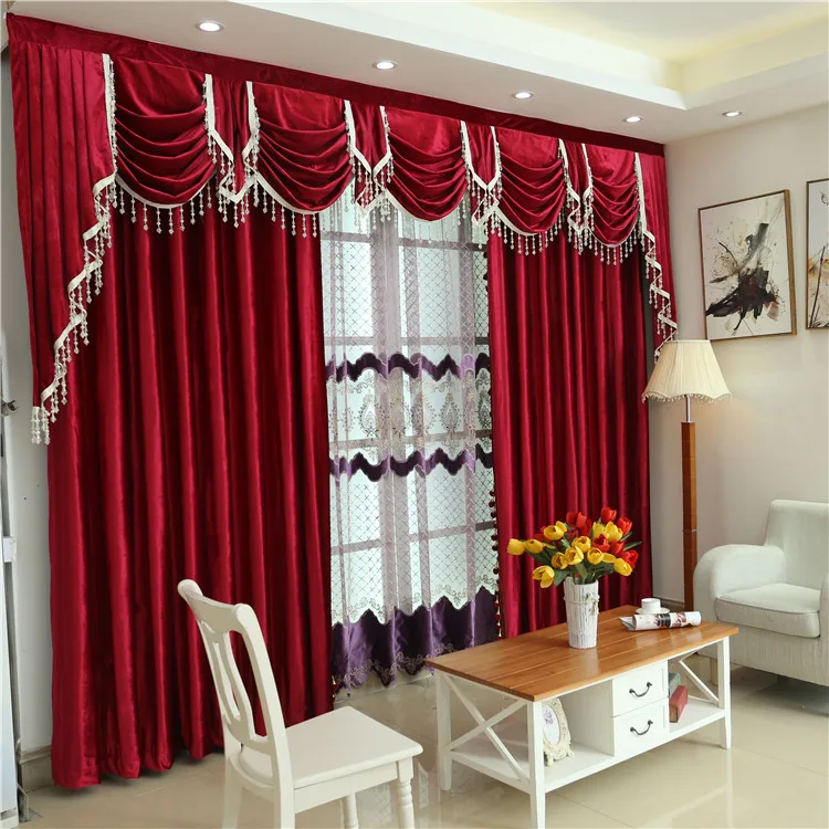 

Curtains for Living Dining Room Bedroom European-style Solid Color Italian Flannel Window Shade Curtain Customization Included
