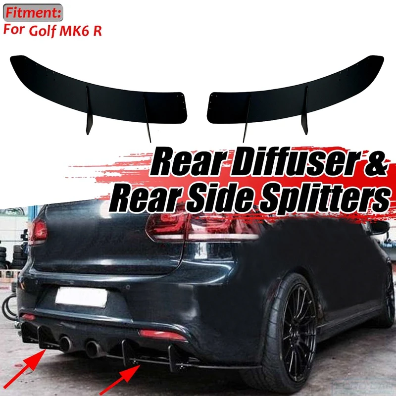 

Автомобильный задний бампер диффузор губа задние боковые разветвители спойлер автомобильный Стайлинг для Golf MK6 R