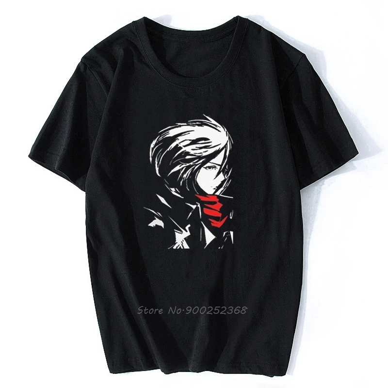 Красивые футболки с изображением атаки на титанов Микаса АО мужские из чистого
