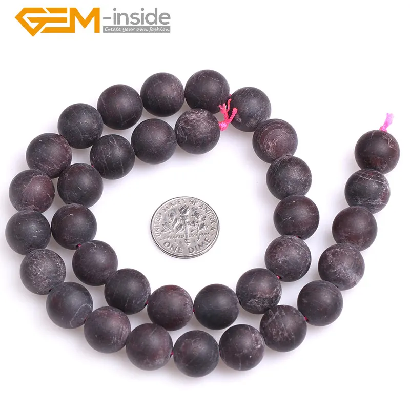 Круглый матовый красный гранат из натурального камня 4-12 мм для изготовления