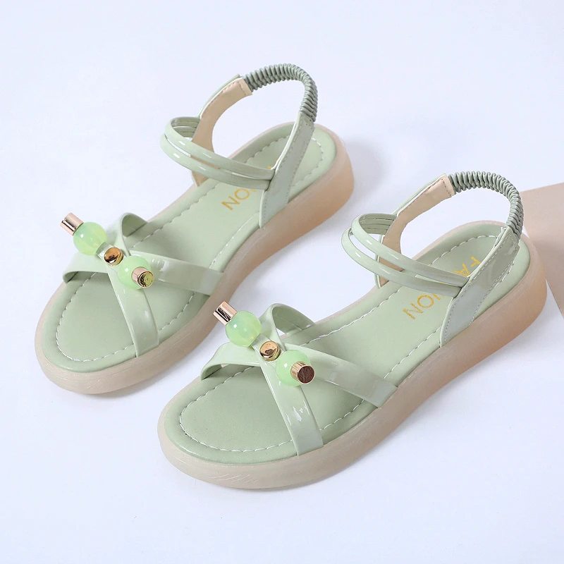 

2021 Summer New Female Sandals Fairy Style Sandals Net Red Mid-Heel Flat Comfortable Outdoor Casual Sandals