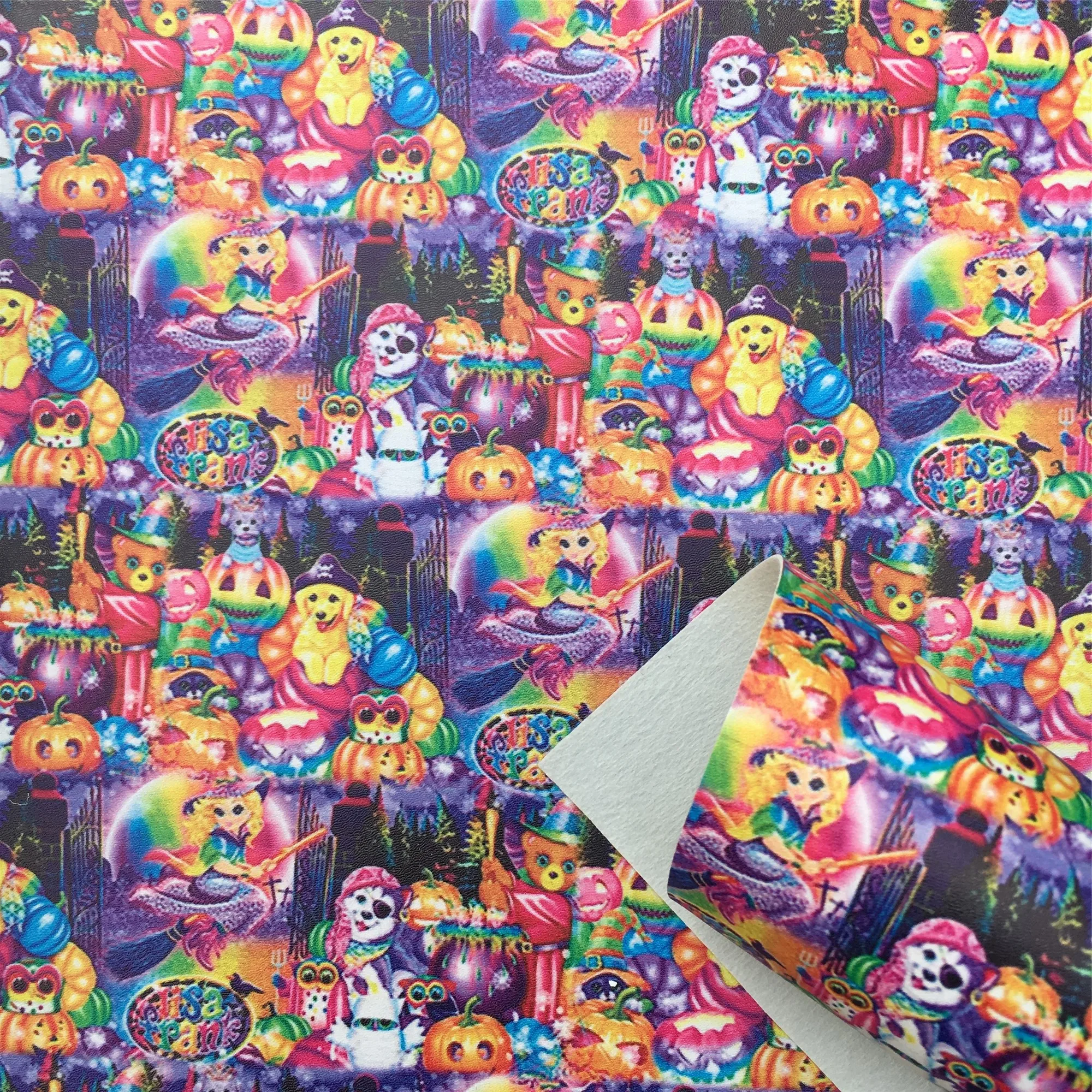 Гладкая ложная синтетическая кожа листов Радужный животный принт бант ткань DIY серьги сумочка ремесло аксессуары 1Yc18895 на.