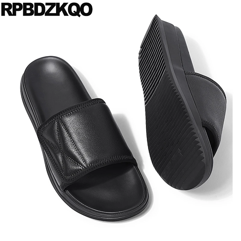 2021 белые сланцы итальянские повседневные мужские сандалии кожаная Летняя