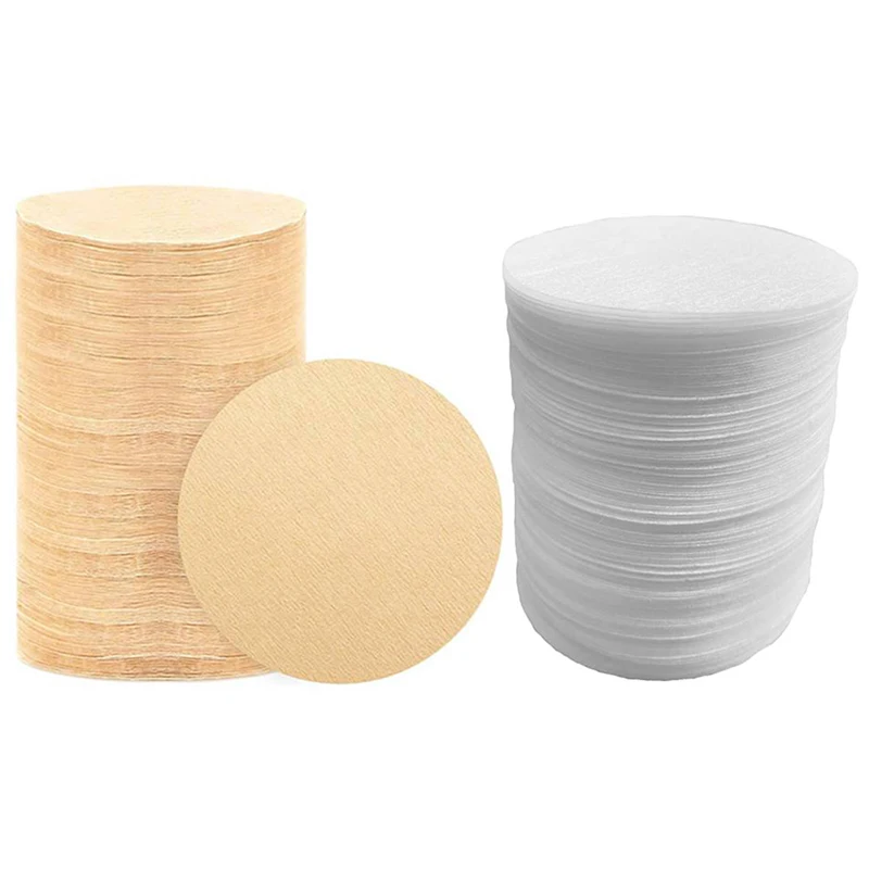 

Новинка 600 шт. круглая кофейная фильтровальная бумага кофейный Мока круглая ручка фильтр 6 см (белый + естественный цвет)