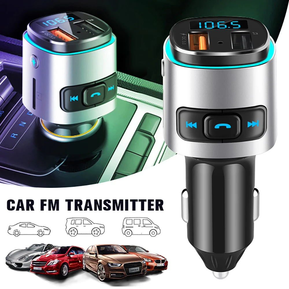Автомобильный Универсальный Bluetooth FM-передатчик беспроводной FM-радиоадаптер QC3.0 с