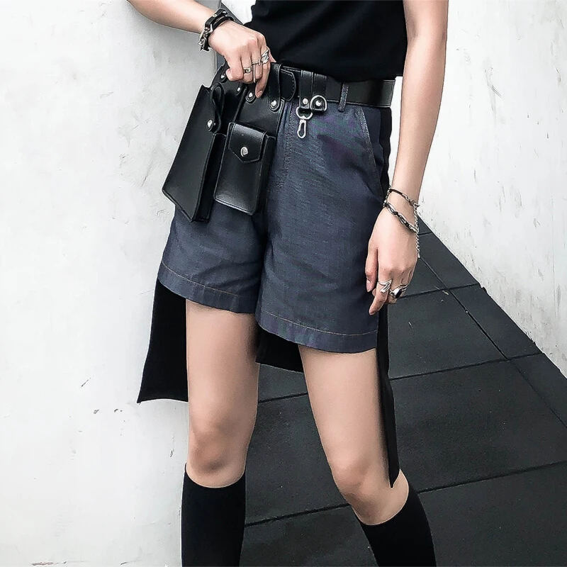 Новая мода Панк-рок кожа Сумка ремень женский высококачественный черный пояс для