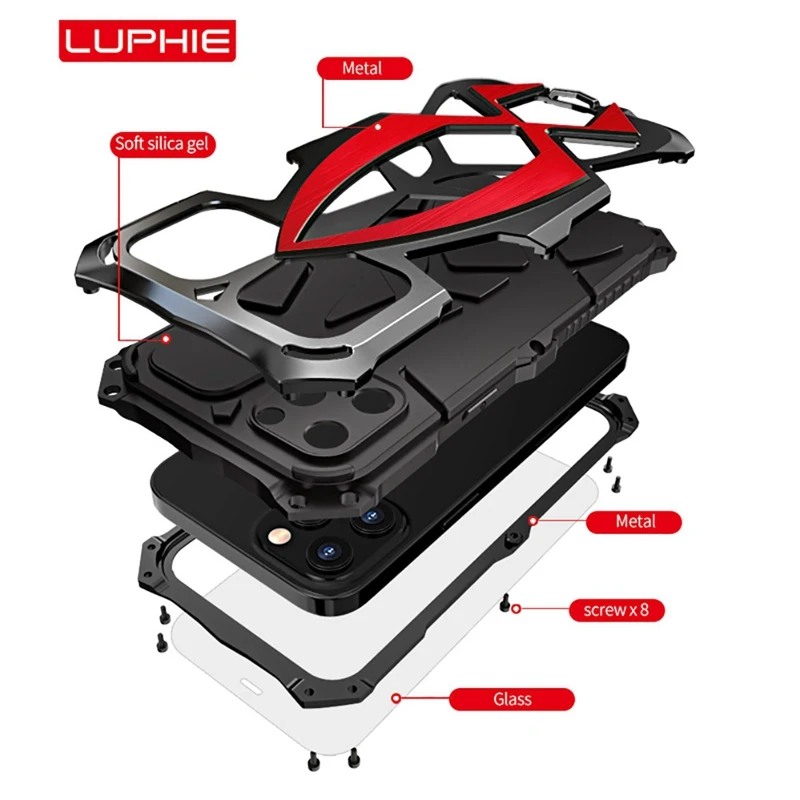 

Dropshipping Apple Protective Cover Dustproof Shockproof Waterproof Metal Shell Case Suitable For IPhone 2021 New Arrivals