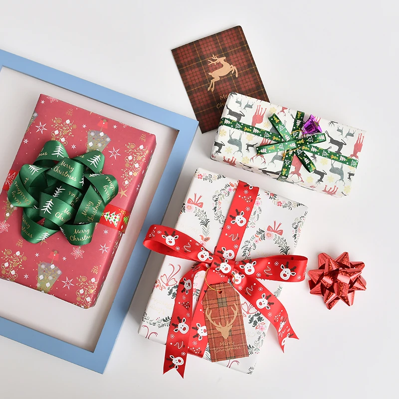 5 шт. Chritsmas подарочная оберточная бумага венок на рождественскую елку с рисунком