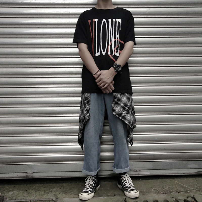 

Men Fake Shirt Hem Hip Hop Accessories Spring Summer All-match Plaid False Shirt Skirt Half-body Female Skirts Womens Streetwear