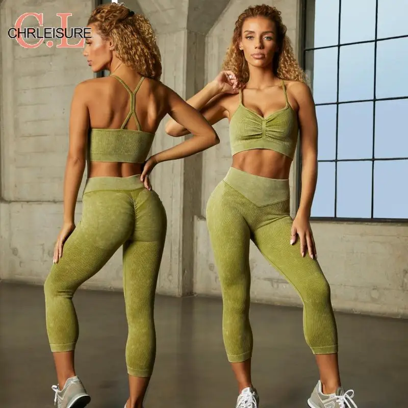 

Женский спортивный костюм CHRLEISURE в рубчик, пикантный спортивный костюм, женский спортивный трикотажный облегающий костюм с принтом и брюкам...