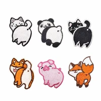 cartoon animal cute hip ass patch embroidered cloth stickers cokey panda puppy iron on patches for children clothing decoration
