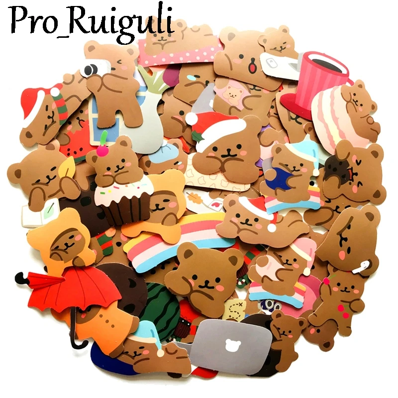 60 шт с декором в виде маленькой милой мишки Скрапбукинг наклейки пакеты