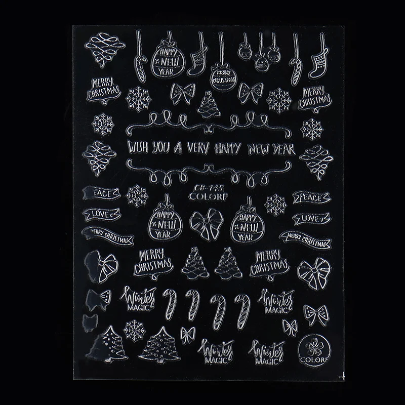 Monja ногтей Рождественская серия Стикеры снеговик рождественские Кепки Леггинсы