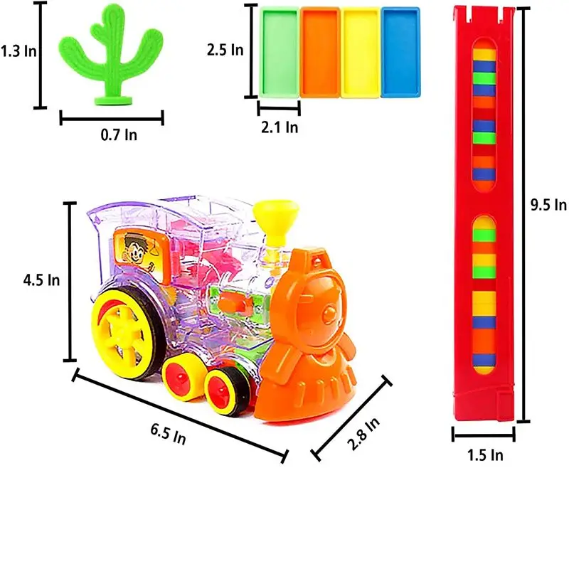 

Domino Train Toy Car Set Rally Electric Train Model With 60 Pcs Colorful Domino Game Building Blocks Car Truck Vehicle Stacking