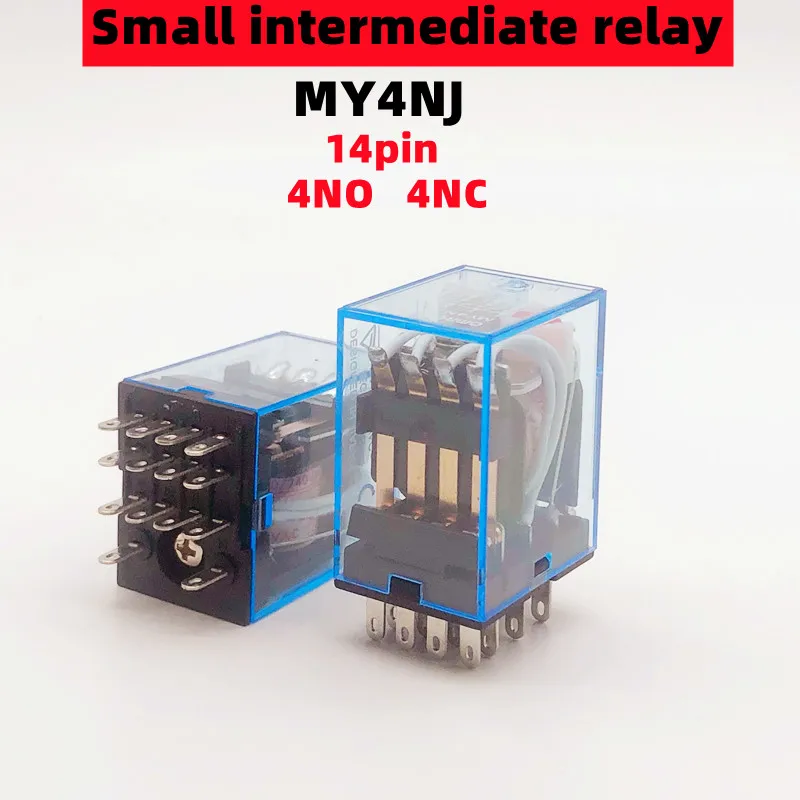 1/5 шт. MY4NJ HH54P 14pin 4NO-4NC DC12/24 В AC220V 5A 220V dpdtминиатюрный катушечный генераторный электромагнитный промежуточный релейный переключатель