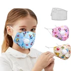 Детские милые PM2.5 моющиеся маски для рта с дыхательным клапаном аниме детские мультипликационные многоразовые маски со ртом для лица