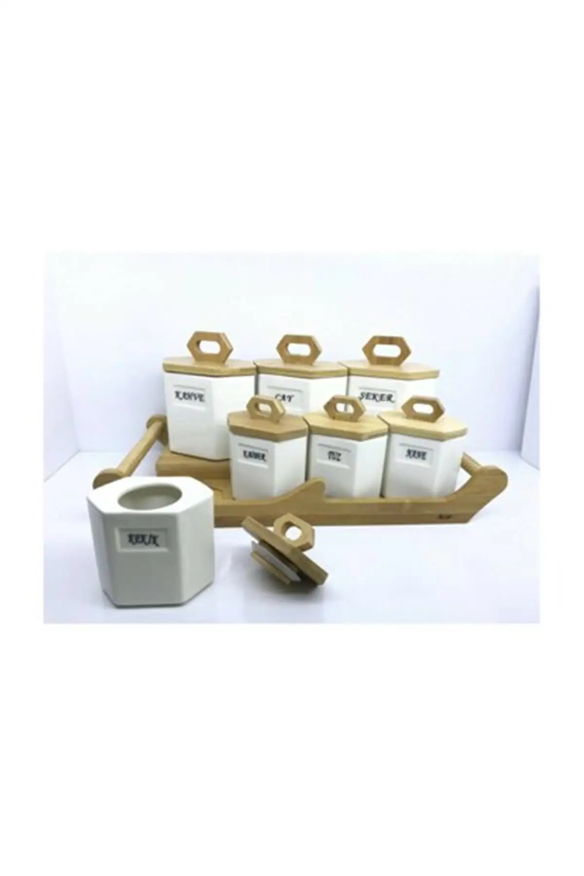 

Acar Bamboo Standing 7 Li Spices Set