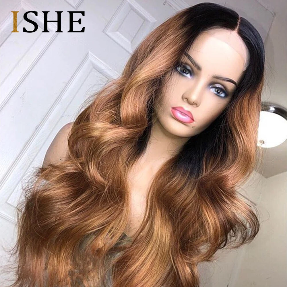 Прозрачные кружевные парики Медовый блонд Боди волна 13x4 Фронтальная парик Pre Plucked с детскими волосами Омбре Человеческая Реми 150%.