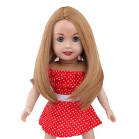aidolla 18inch american doll wig long straight natrual color hair wig high temperature fiber doll accessories for dolls diy