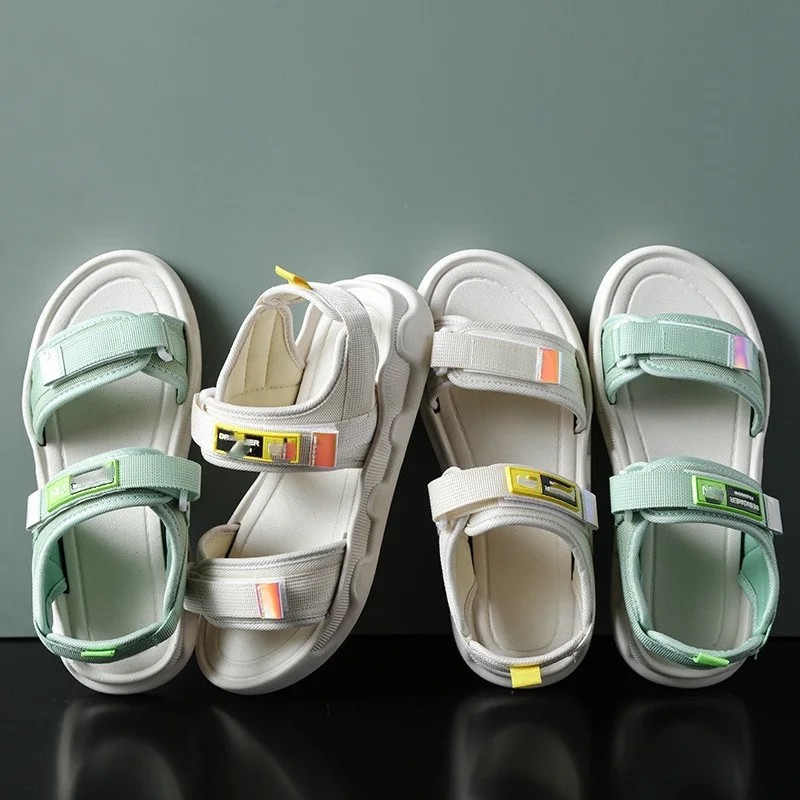 

Sports sandals female ins tide 2021 summer new net red Korean version of the Velcro student flat female sandals women's shoes
