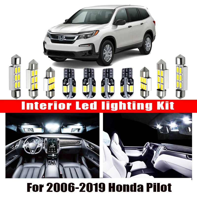 Для 2006 2019 Honda Pilot белые автомобильные аксессуары Canbus без ошибок светодиодный