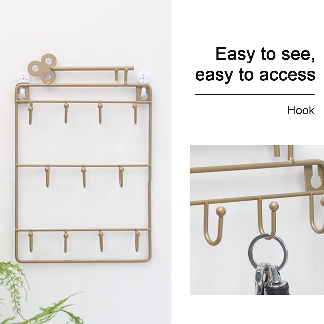 Многофункциональные кованые железные настенные крючки для хранения в