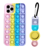 fidget toys silicone phone case pop bubble push phone cover for iphone13 pro max xs iphone 12pro xr 8plus 6 6s