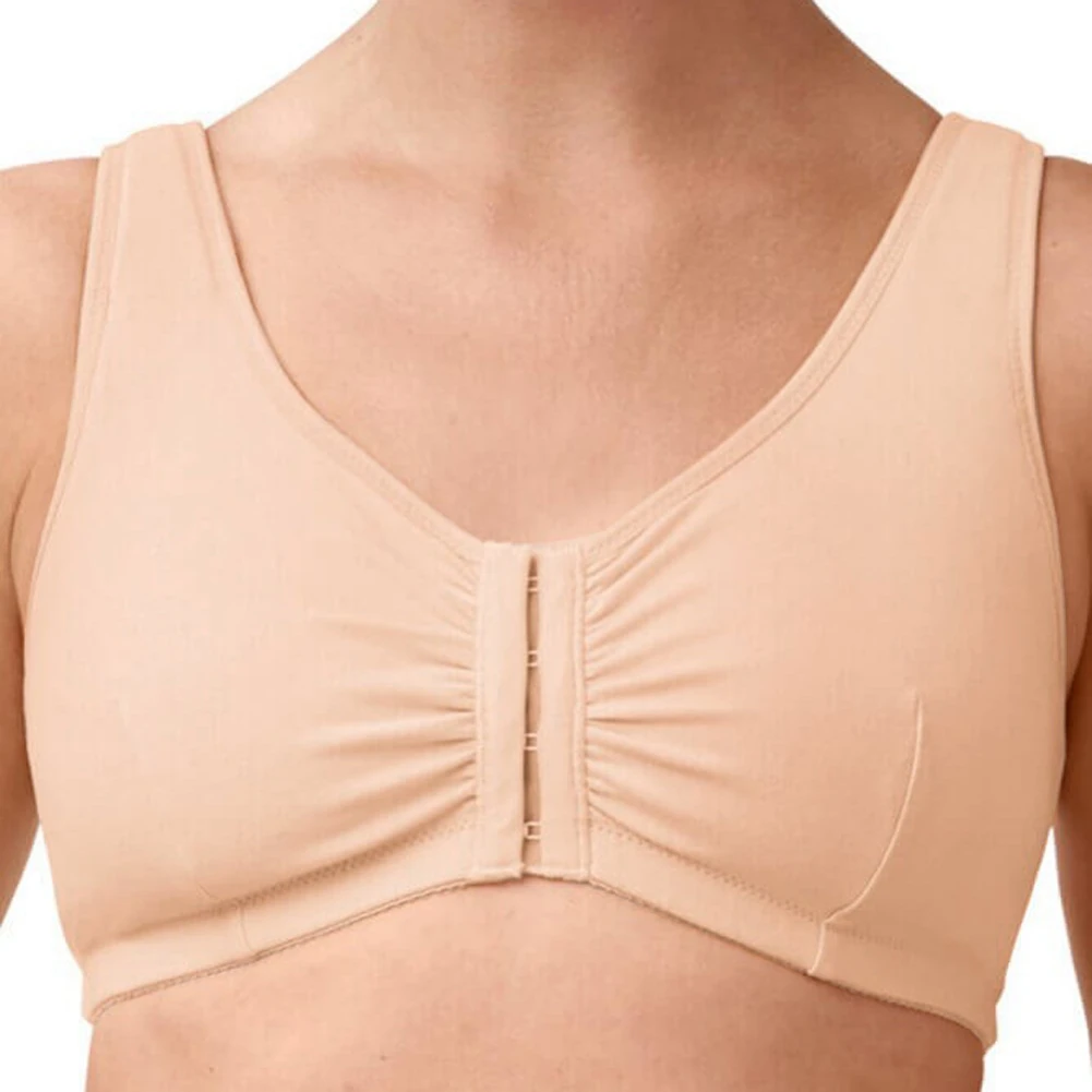 

Women Bra Wirefree Soft Bralette Front Closure Seamless Push Up Underwear Ladies Unlined Wireless Adjustable Shoulder Straps Bra