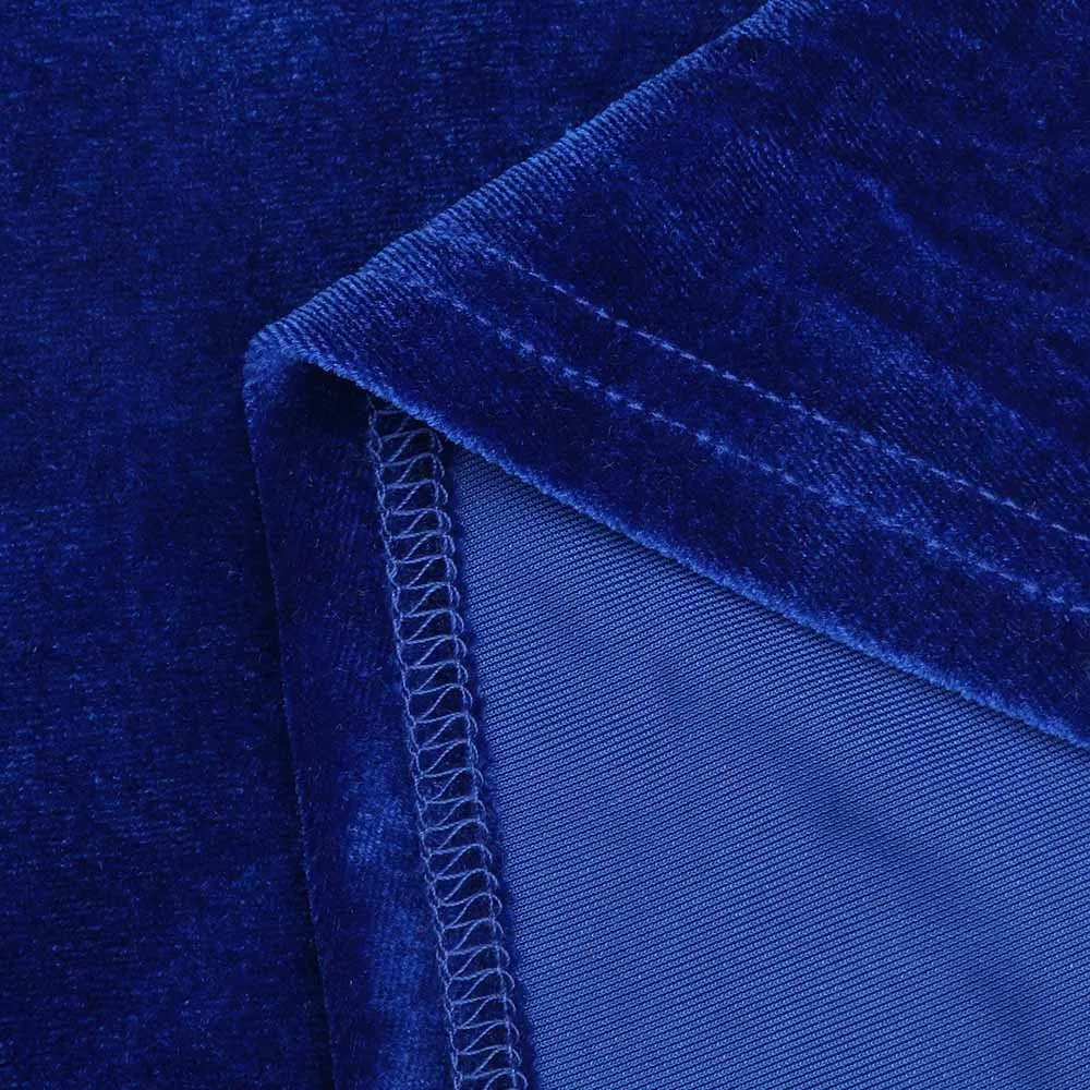 

Sexy Bodycon Women's Dress Velvet Wrap Long Sleeve Round Neck Celebrity Dresses Blue Elegant Plain Evening Party Club Midi Dress