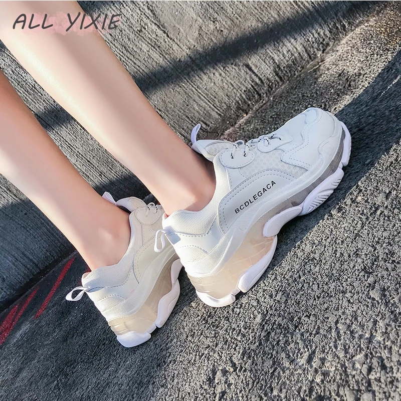 ALL YIXIE 2019 женская мода на платформе кроссовки для женщин коренастый повседневная