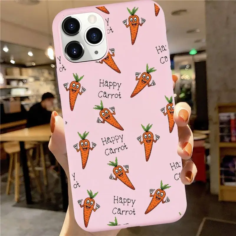 

Cute cartoon carrot high quality Phone Case Candy Color for iPhone 6 7 8 11 12 s mini pro X XS XR MAX Plus