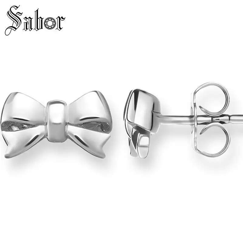 Серьги-гвоздики с бантиком романтический подарок для женщин высококачественные