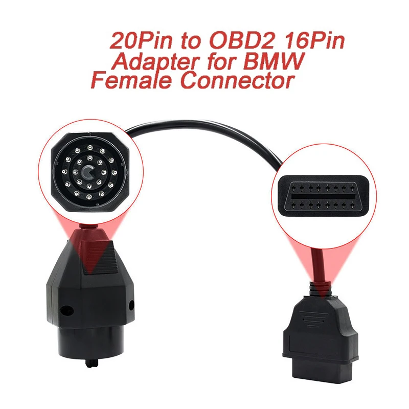 

OBD Adapter for BMW 20pin to OBD2 16PIN Female Connector e36 e39 X5 Z3 obd2 car Extension cable for BMW 20 pin INPA autocom