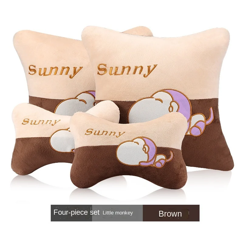 

Car Headrest Throw Pillow Four Piece Set in Waist Cushion Accessories