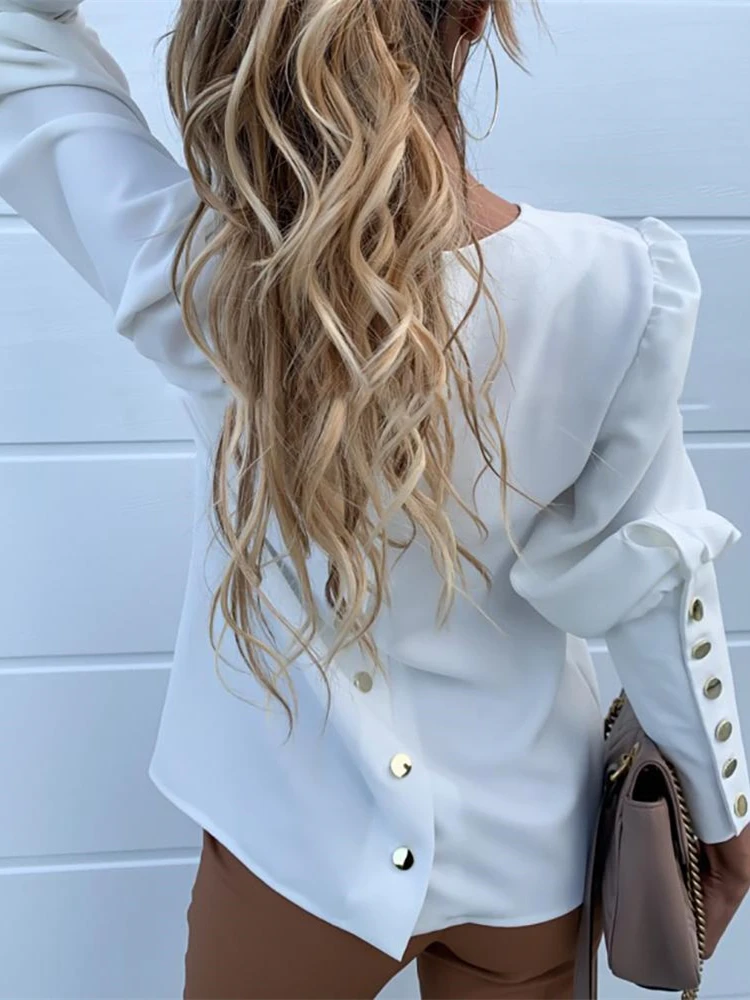 Женская Базовая рубашка с принтом элегантная повседневная блузка