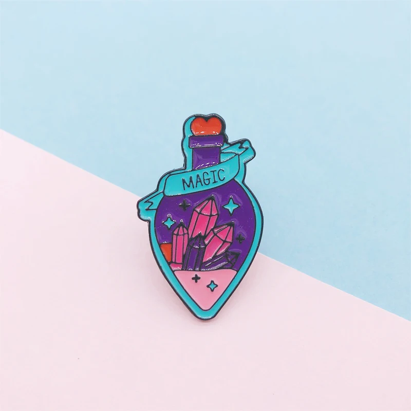 Креативная Волшебная бутылка в форме сердца карандаш звезда эмаль брошь значок