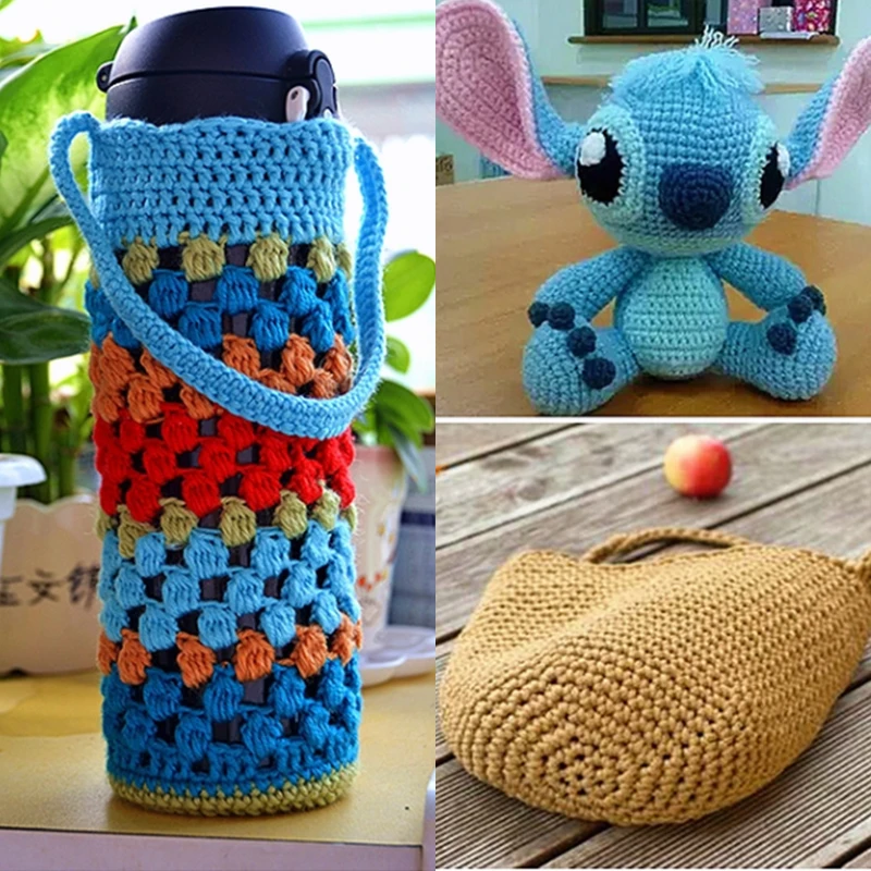 

2021 Multicolor Crochet Hooks 8Pcs/Set Plastic Handle Aluminum Knitting Needle Yarn Sweater Weave Sewing Craft Tools Weaving Kit