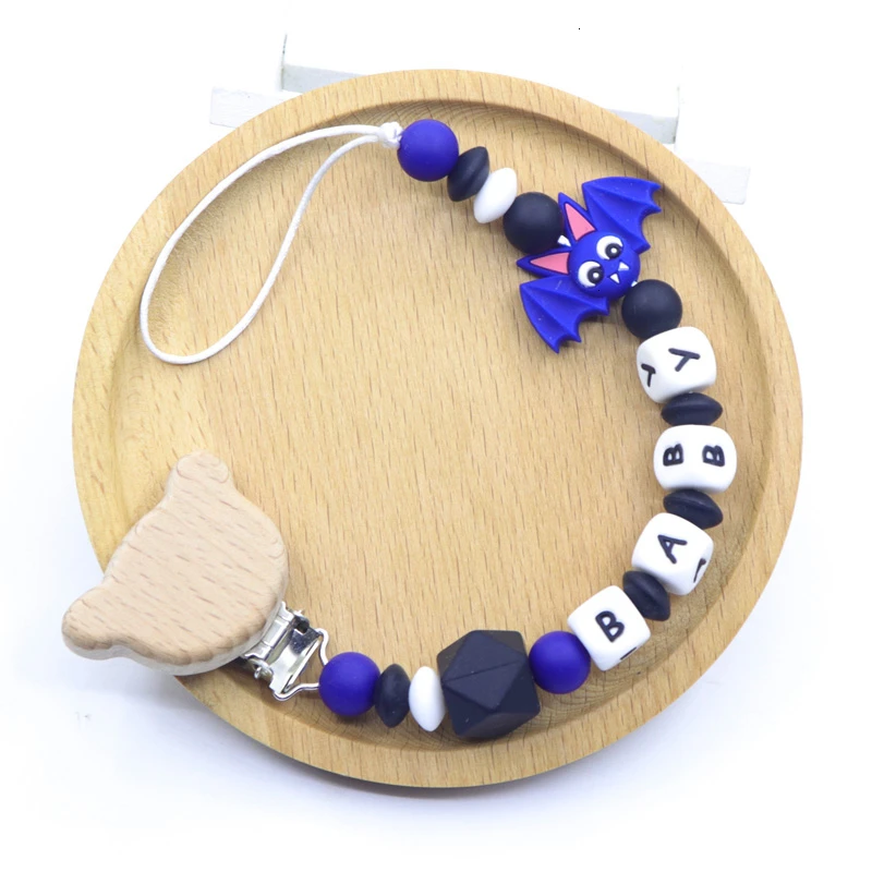 Новинка Хэллоуин персонализированные имя ребенка соски зажим нетоксичный