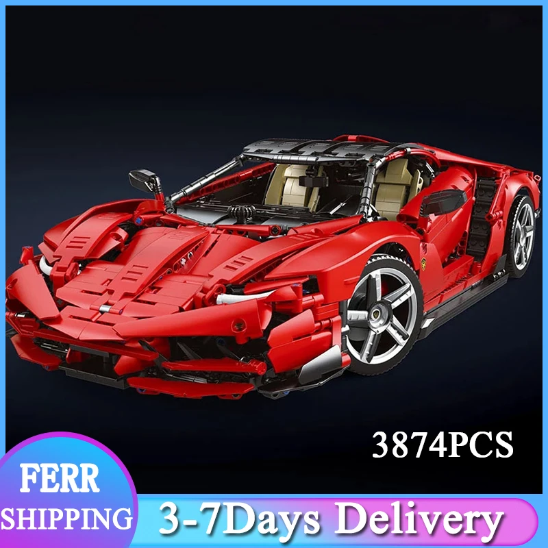

2021 K1-1B Super Racing Technical Series 1:8 Centenario Hyper Red Classic Mad Cow Car Model 3874pcs Building Blocks Bricks Toys