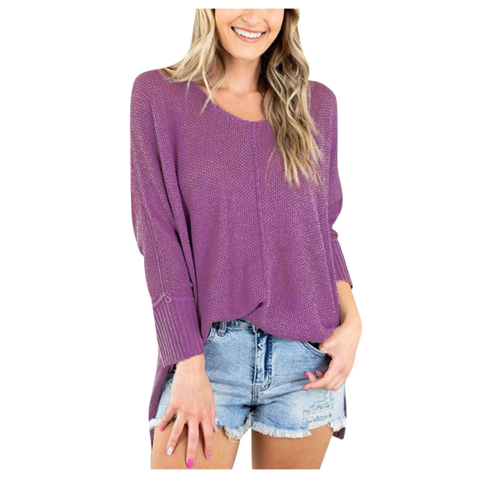 

Новинка, зимние свободные однотонные женские пуловеры, теплая Повседневная трикотажная одежда, модный полосатый вязаный свитер с длинным р...