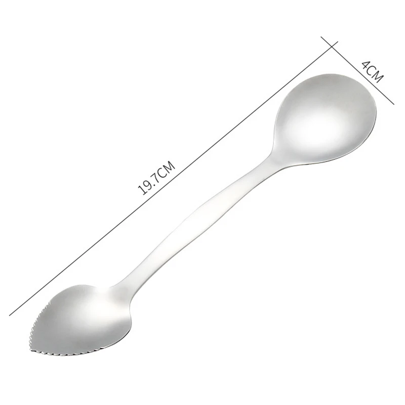 

Stainless Steel Grapefruit Scraper Spoon Serrated Sawtooth Edges Long Handle Kitchen Promotion
