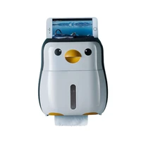hpdear tissue paper holder with shelf drawer wall mount waterproof no drilling cartoon facial tissue roll paper dispenser