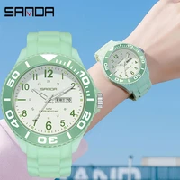 fashion ladies sanda womens quartz watches big numbers simple 50m waterproof sports watch date thin analog clock zegarek damski