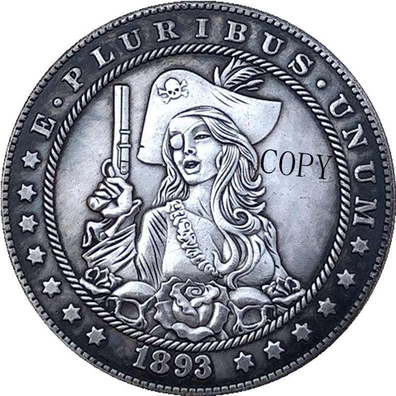 

Hobo Nickel 1893-S USA Morgan Dollar COIN COPY Type 179