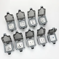 outdoor waterproof ip66 outlets uk eu standard sockets switches with protection cover for construction site industrial use ik08