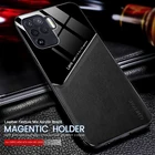 Кожаные автомобильные магнитные Чехлы texure для oppo a54 a74 a94 2021 4g a 54 74 94 4g чехол Мягкая силиконовая рамка противоударный чехол