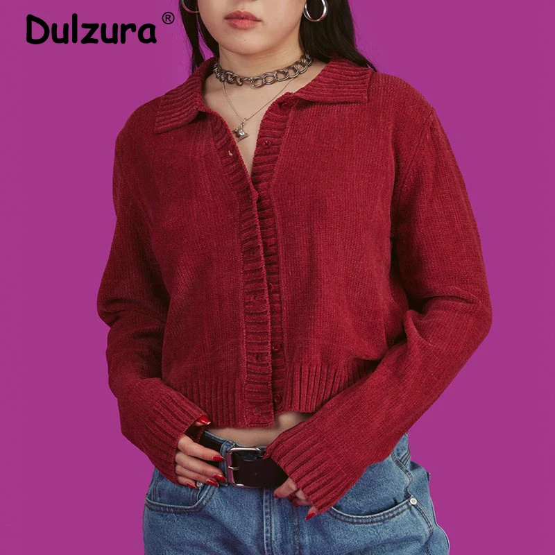 Harajuku/Винтажный вязаный кардиган для девочек свитер 2019 осенний с отложным