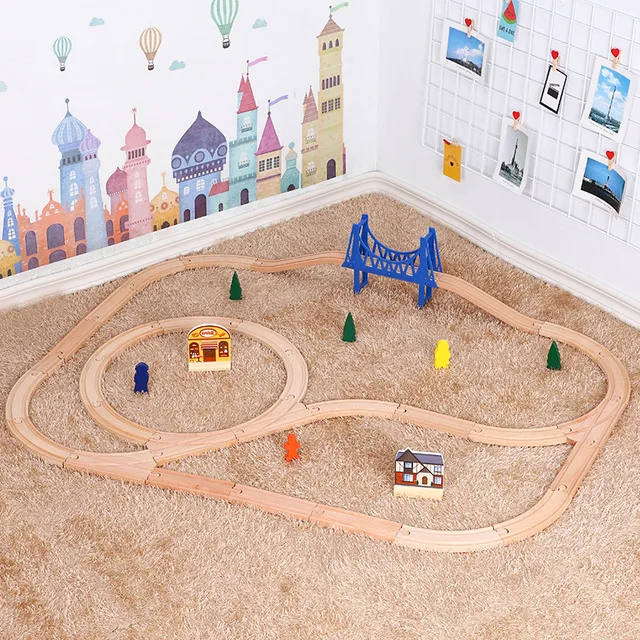 

Children's Toys Wooden Railway Toy Simple Set Compatible with Major Brand Track Blocks Puzzles Educational Toys For Kids Gifts
