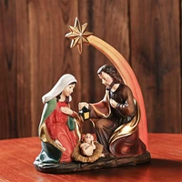 statue nativity scene set christmas crib figurines baby jesus manger miniatures ornament church catholic gift home decor