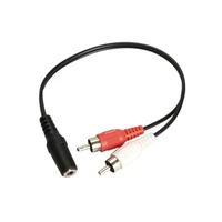 3 5mm 18 stereo female to 2 male rca jack adapter aux audio y cable splitter